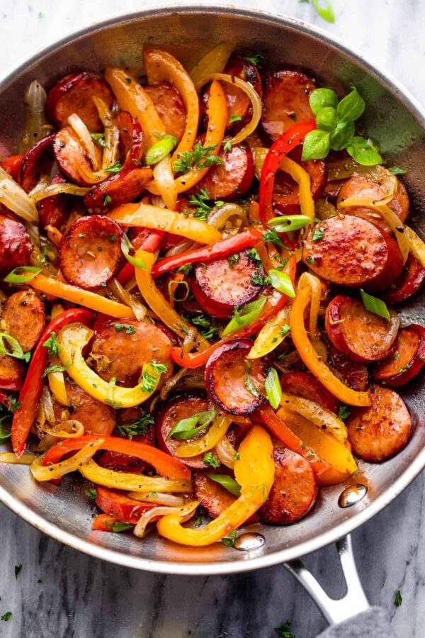 Kielbasa with Peppers and Onions