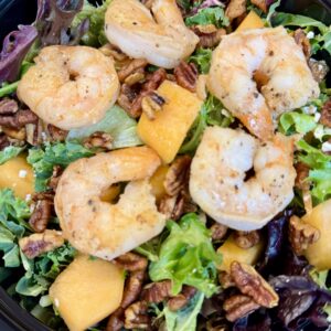 Summer Salad with Shrimp and Candied Pecans