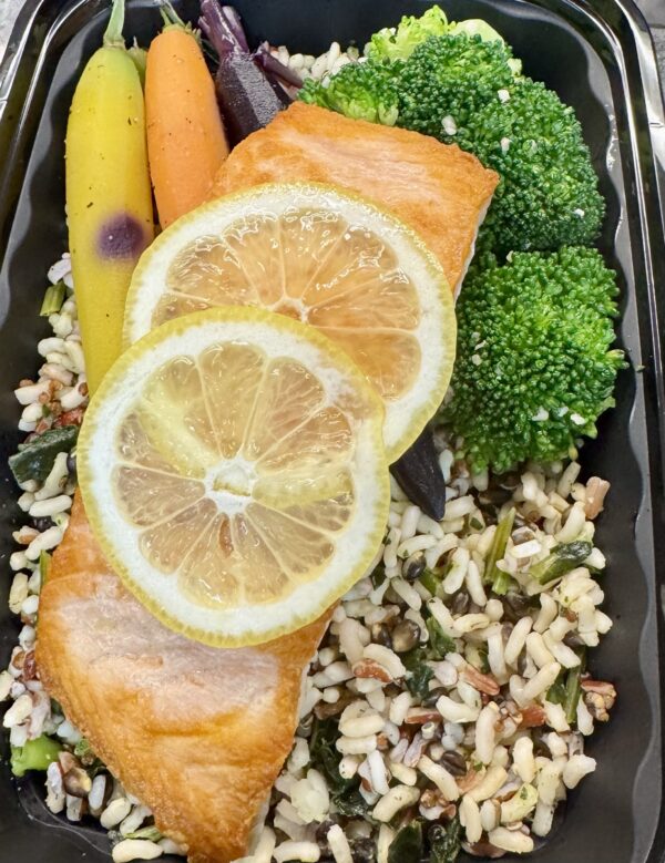 Salmon with Kale Rice and Mixed Vegetables - Image 2
