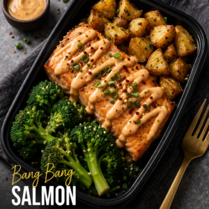 Bang Bang Salmon with Greens and Potatoes
