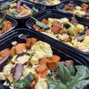 Pork Sausage, Egg and Sweet Potato Breakfast Scramble