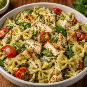 Bow Tie Pesto Pasta Chicken Salad